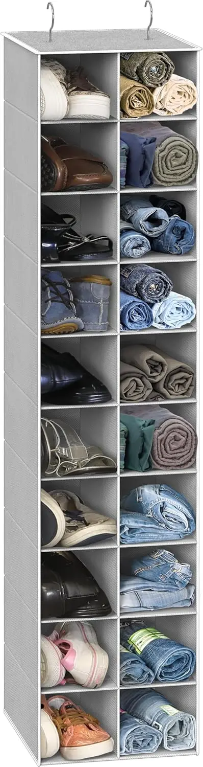 

Подвесной органайзер для обуви на 20 секций для шкафа, серый - компактное решение для хранения