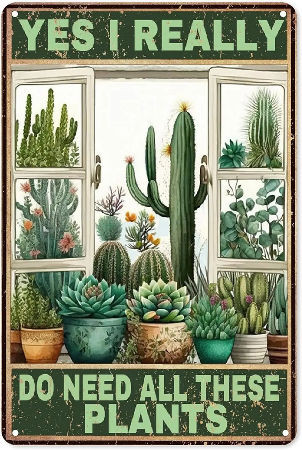 Милый Винтажный Ретро металлический алюминиевый знак для садоводства, да, мне действительно нужен все эти растения, художественный Ретро плакат, спальня, кафе, домашний паб, Cl