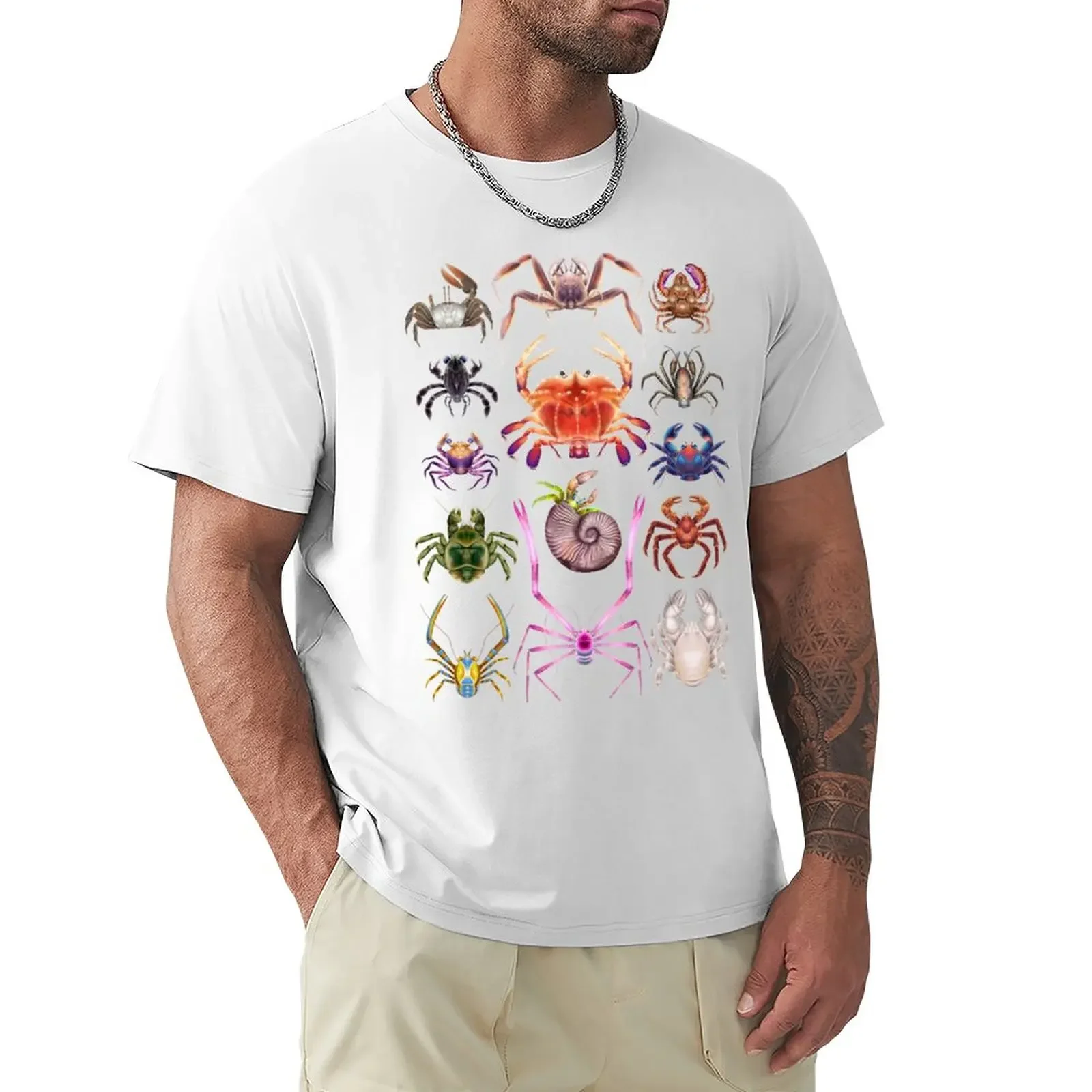 Crabs Plate T-Shirt customizeds plain Men's cotton t-shirt