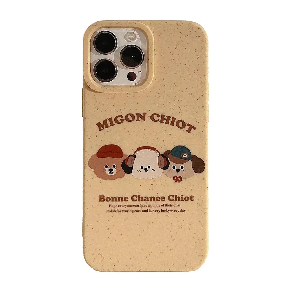 Capa de telefone de três cachorros pequenos, capa à prova de choque para iPhone 15, 14, 12, 13, 11 Pro Max, Mini, Plus, X, XR, bonito