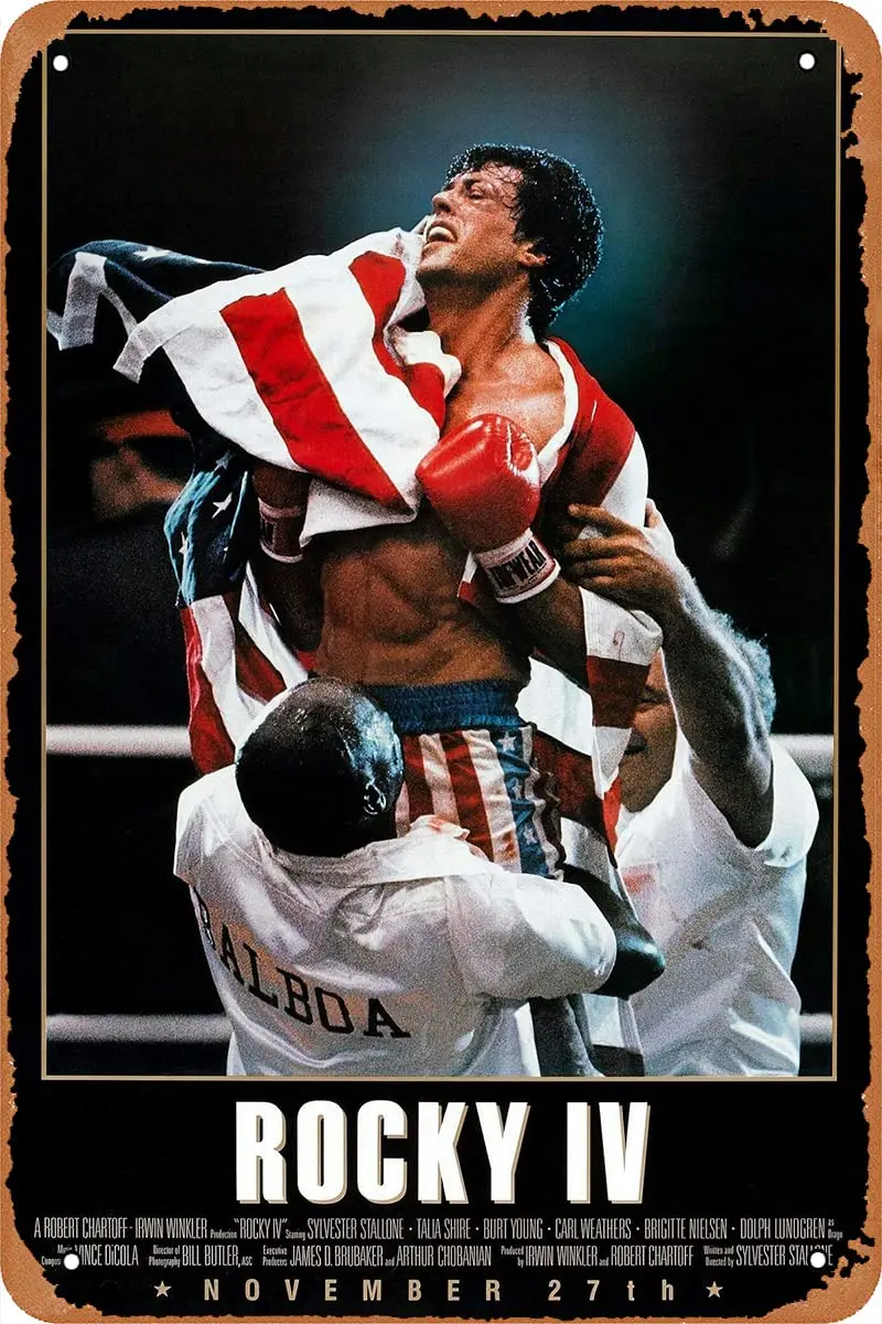 Balboa Motivational Movie Poster Vintage Tin Sign for Bar Gym Club Office Man Cave Bedroom Home Wall Art Decor Man Gift Retro Me