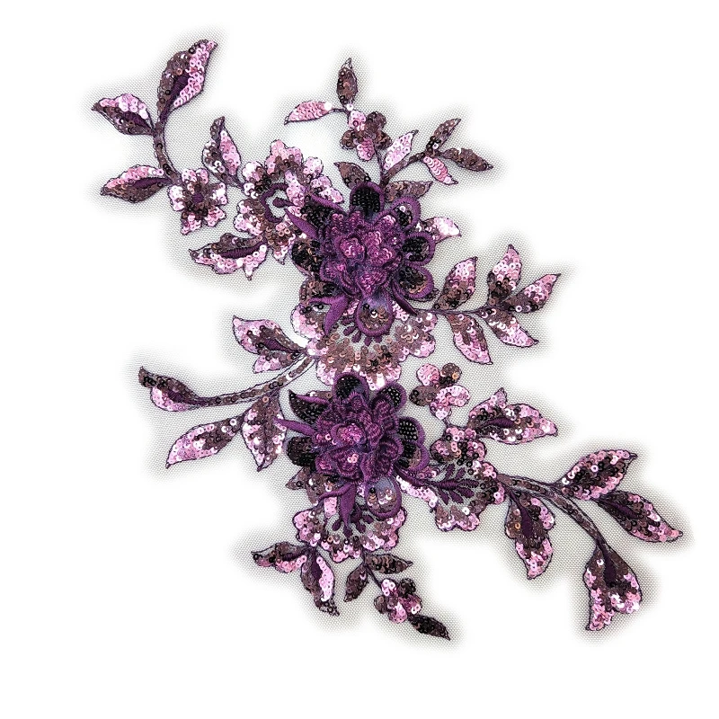 

20Pcs/Lot 3D Flower Lace Collar Embroidery Applique Sequins DIY Sewing Decoration Craft Wedding dress Accessories Scrapbooking
