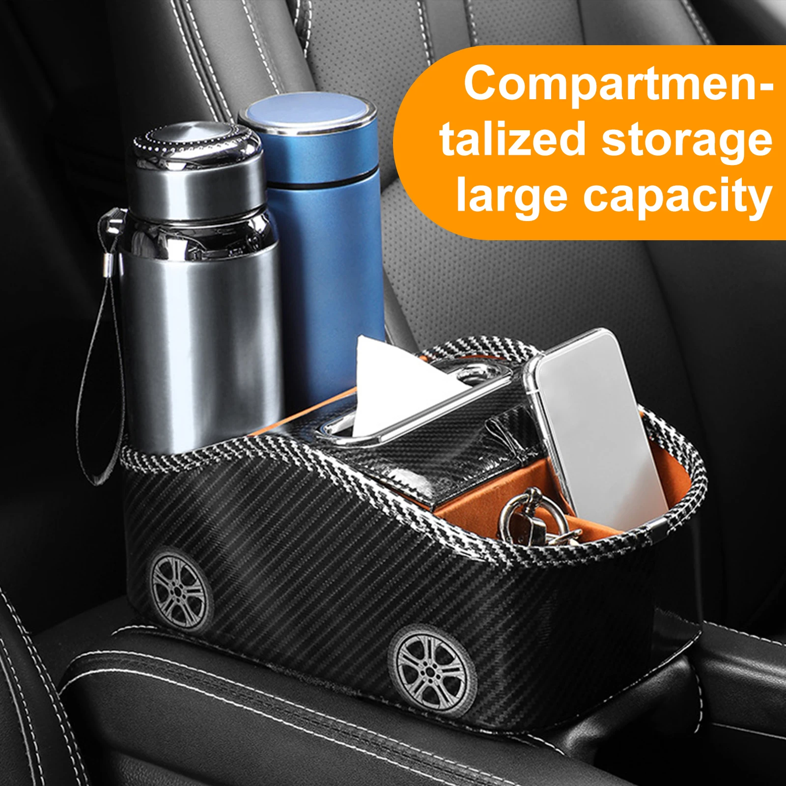 

Car armrest organizer Car cup holder tissue box Car armrest rear seat organizer Car armrest seat cushion organizer