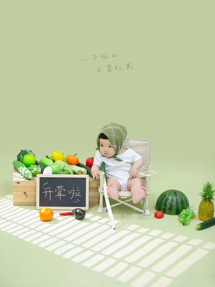 Childrens Photography Summer Hundred Days Year Old Meat Festival Baby Photography Vegetable and Fruit Props bebê  신생아사진