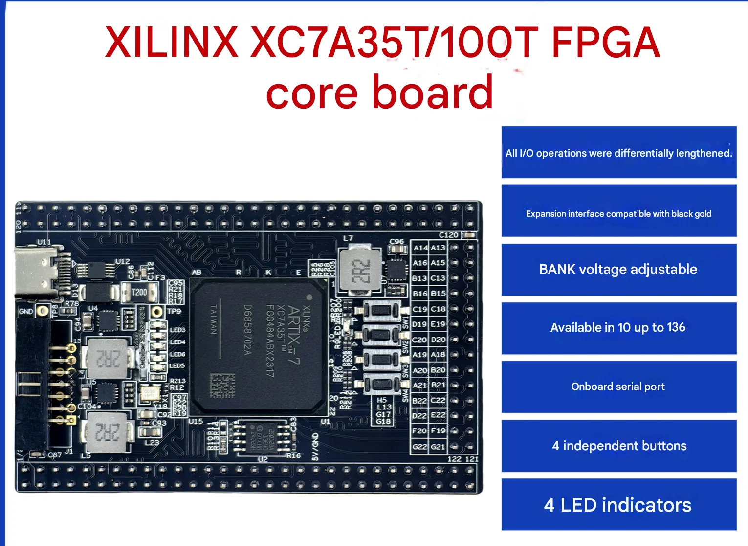 scheda-core-artix7-scheda-di-sviluppo-fpga-scheda-didattica-xilinx-xc7a35t-100t-200t-a7-lite