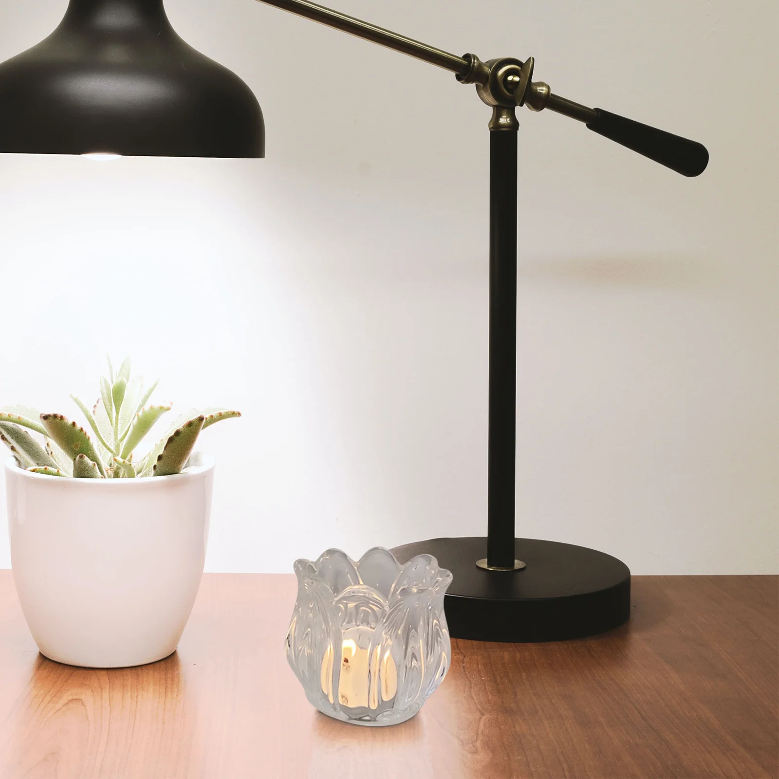 

6Pcs Flower Shape Crystal Transparent Cup Glass Tealight Holder Romantic Wedding Party Desktop Decoration