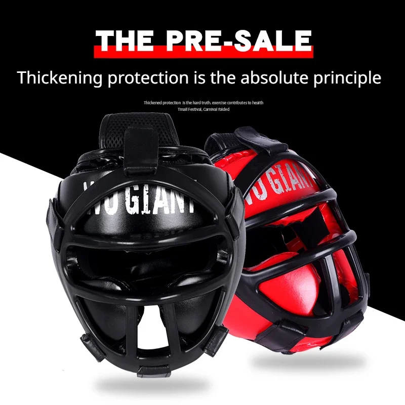 Sanda Boxing Helmet Indoor and Outdoor Practical Competition Boxing Thai Boxing Adult and Child Face Protection Thickened Mask