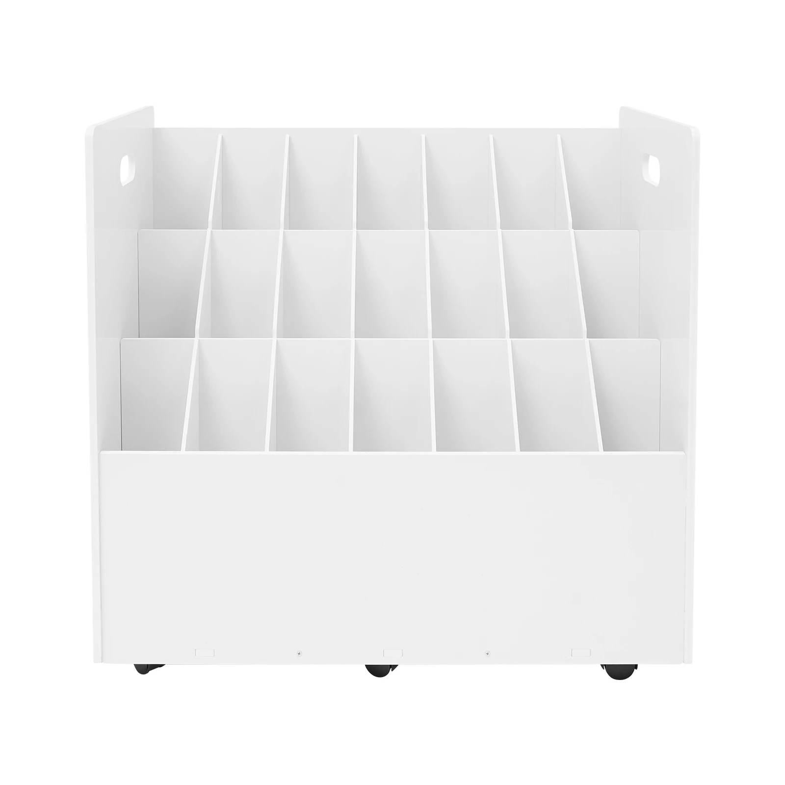 White PVC 72 * 76 * 40cm 21-slot Drawing Rack with Brake Wheel File Storage Cabinet Blueprint Paper Finishing Rack