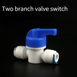 Válvula de bola de cierre de tubo OD, Conector de montaje rápido para acuario, filtro de agua RO, sistema de ósmosis inversa, 1/4 