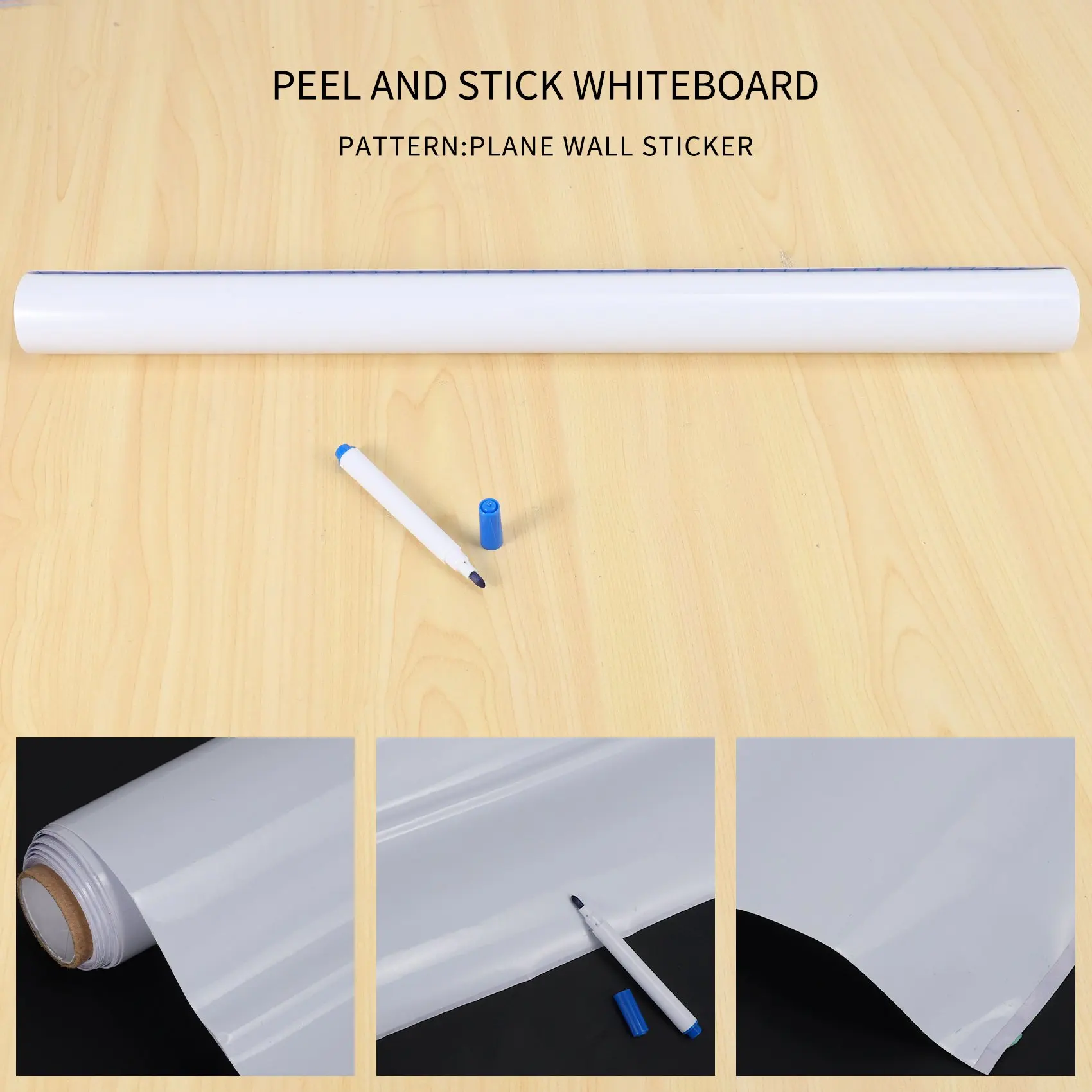 필앤스틱 화이트 보드 PVC 칠판 벽 스티커 프리 마커 펜, 어린이 방 B17 에 적합, 45cm x 200cm/조각