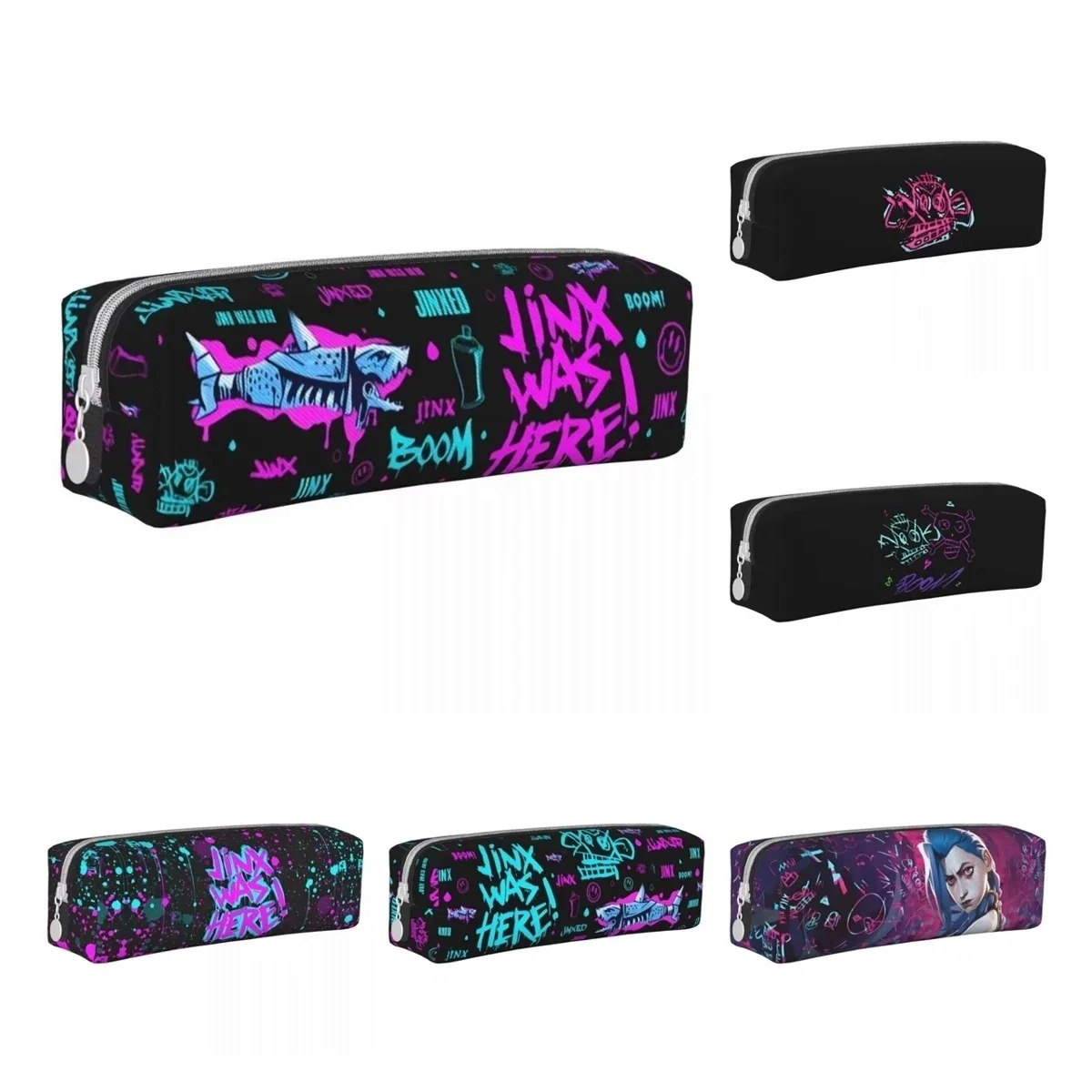 

Jinx Arcane Pencil Cases League Battle Game Legends Pencil Box Pen for Student Big Capacity Bag Students School Gift Stationery