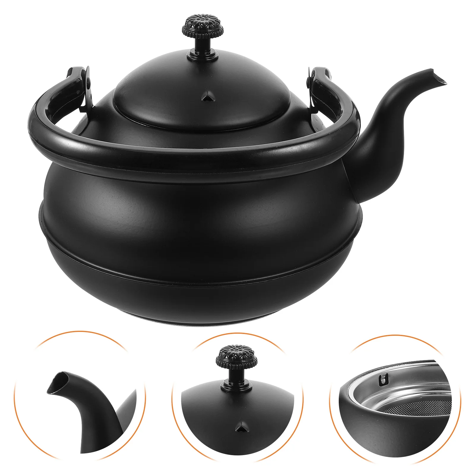 

Metal Water Kettle Stainless Steel Teakettle Fast Heating Portable Handle Tea Pot for Home Use Wear-Resistant