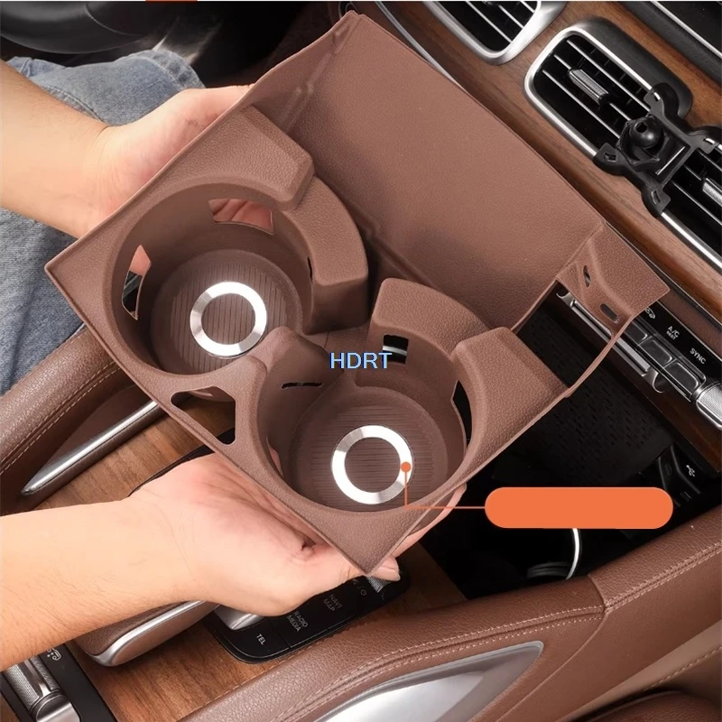 

For Mercedes-Benz GLE GLS Class W167 V167 X167 2020 + Car Styling Front Central Control Water Cup Storage Box Cover Accessories