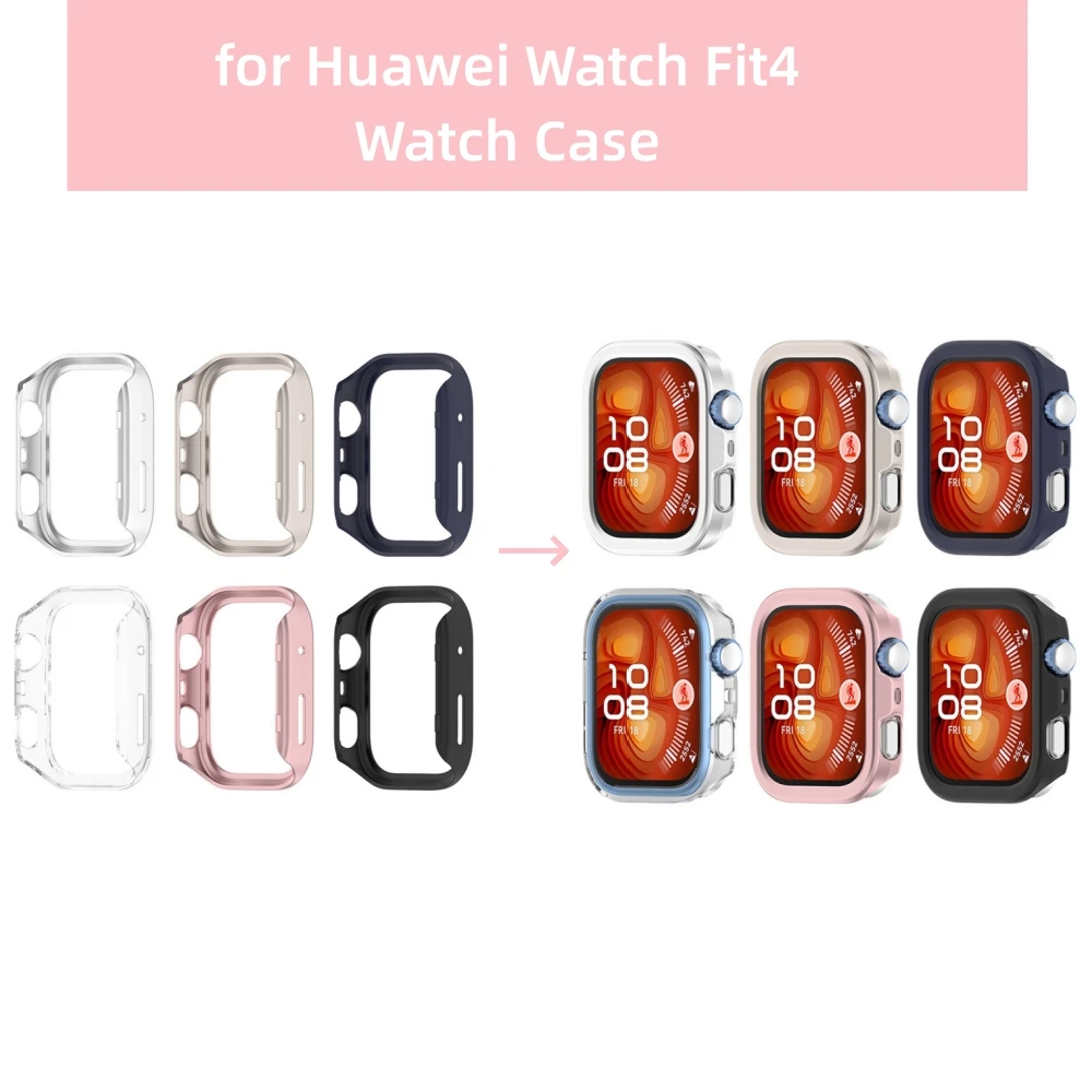 Para huawei relógio fit4 pc capa protetora meia envoltório oco relógio caso acessórios de substituição