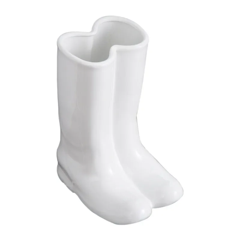Modern creative design ceramic rain boots umbrella frame B & B Internet celebrity dried flower vase ornament crafts