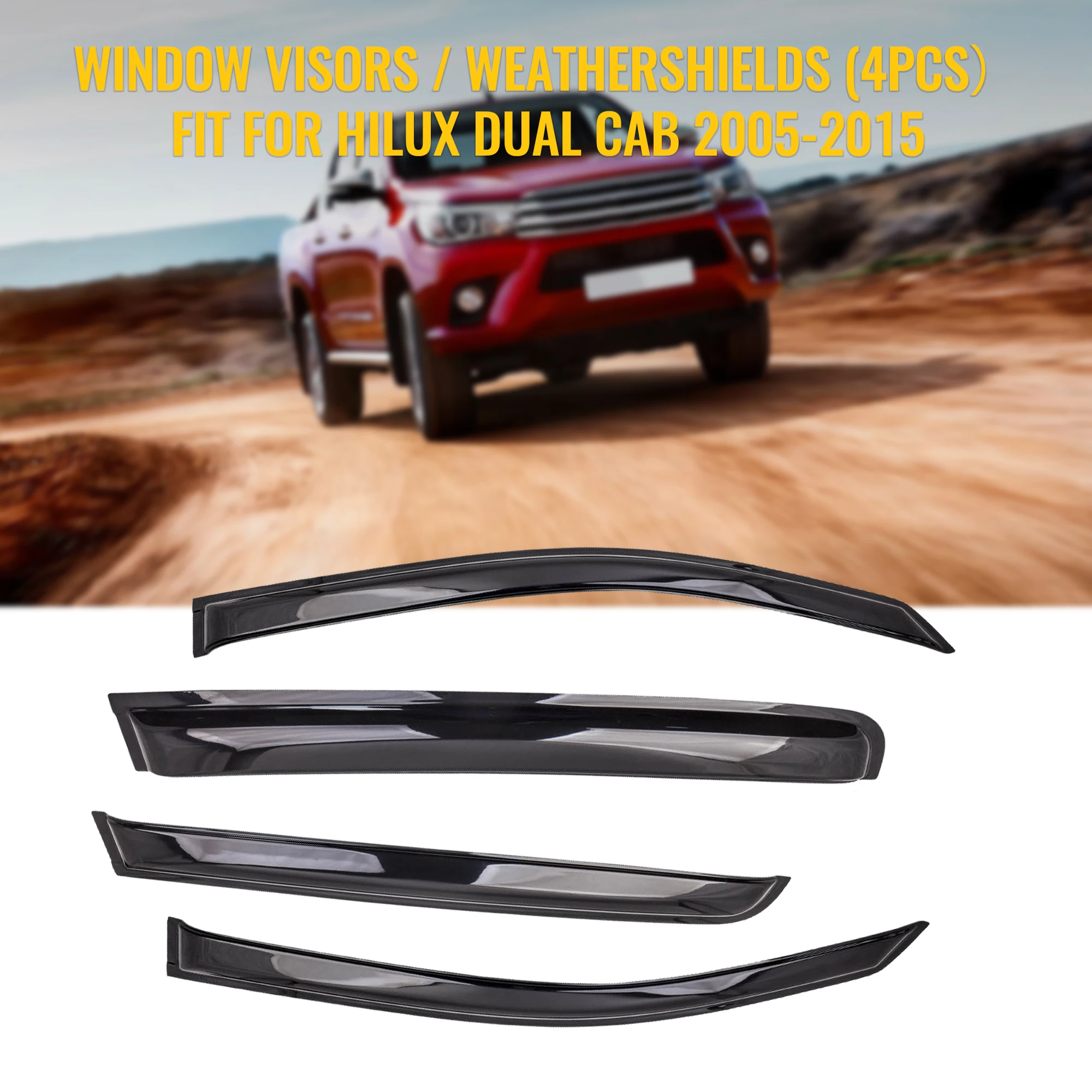 4pcs Weathershield For Toyota Hilux Vigo 2005-2015 Dual Cab Window Visor for KUN26R KUN16 2005-2015 Dual Cab