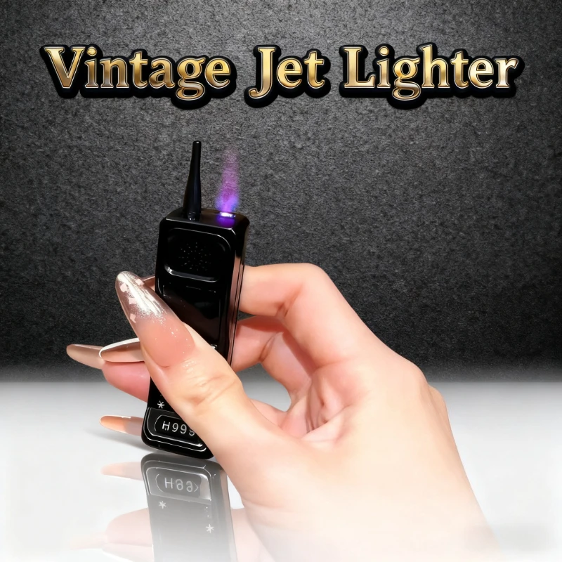

Premium Retro Mobile Phone Lighter - New Vintage Style, Windproof Red Jet Flame, Refillable Butane Gas, Personalized Men's Gift