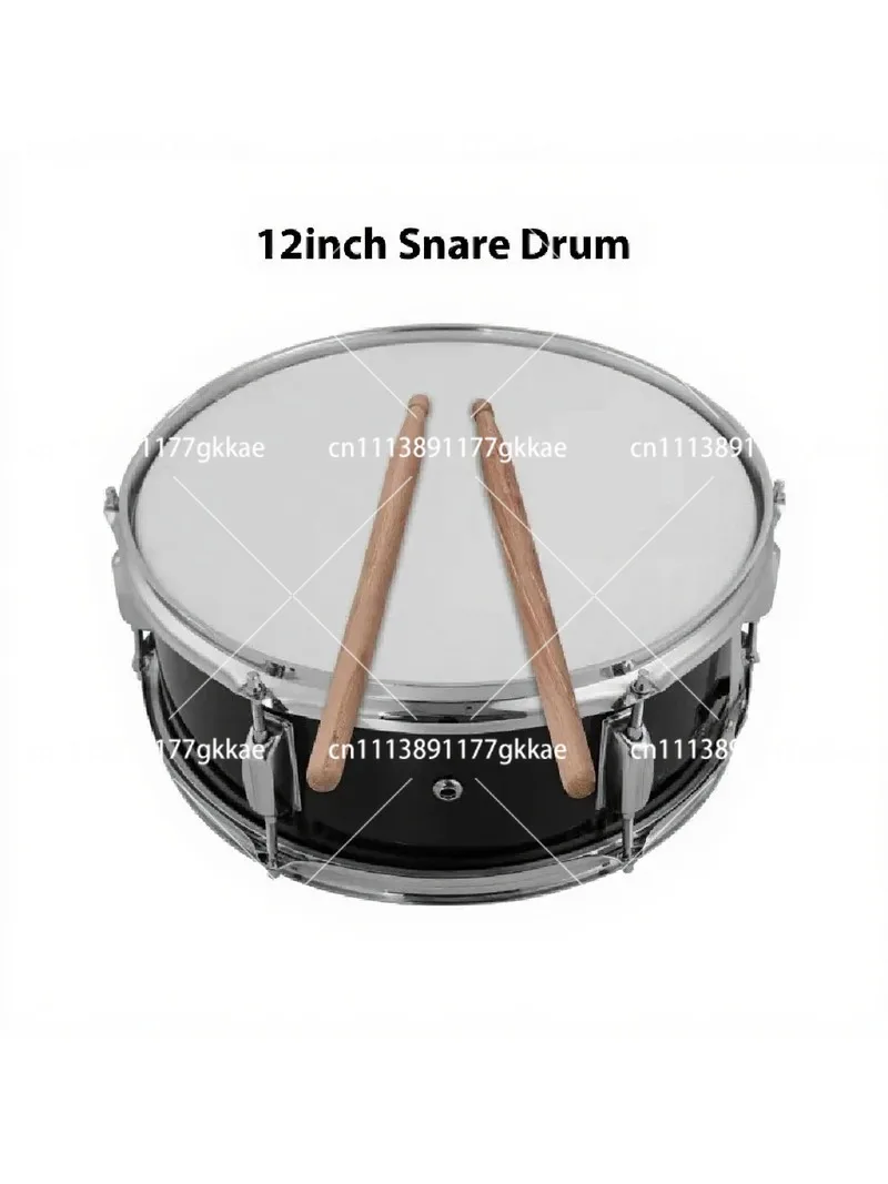 12-Inch Portable Snare Drum with Drum Keys, Percussion Instrument for Students Beginners