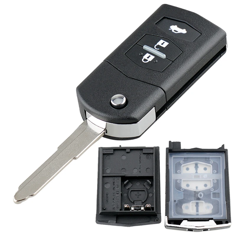 

3 Buttons Car Remote Key Fob Case Shell Fit for Mazda 3 5 6 Flip Folding Key Shell Case Cover Replacement