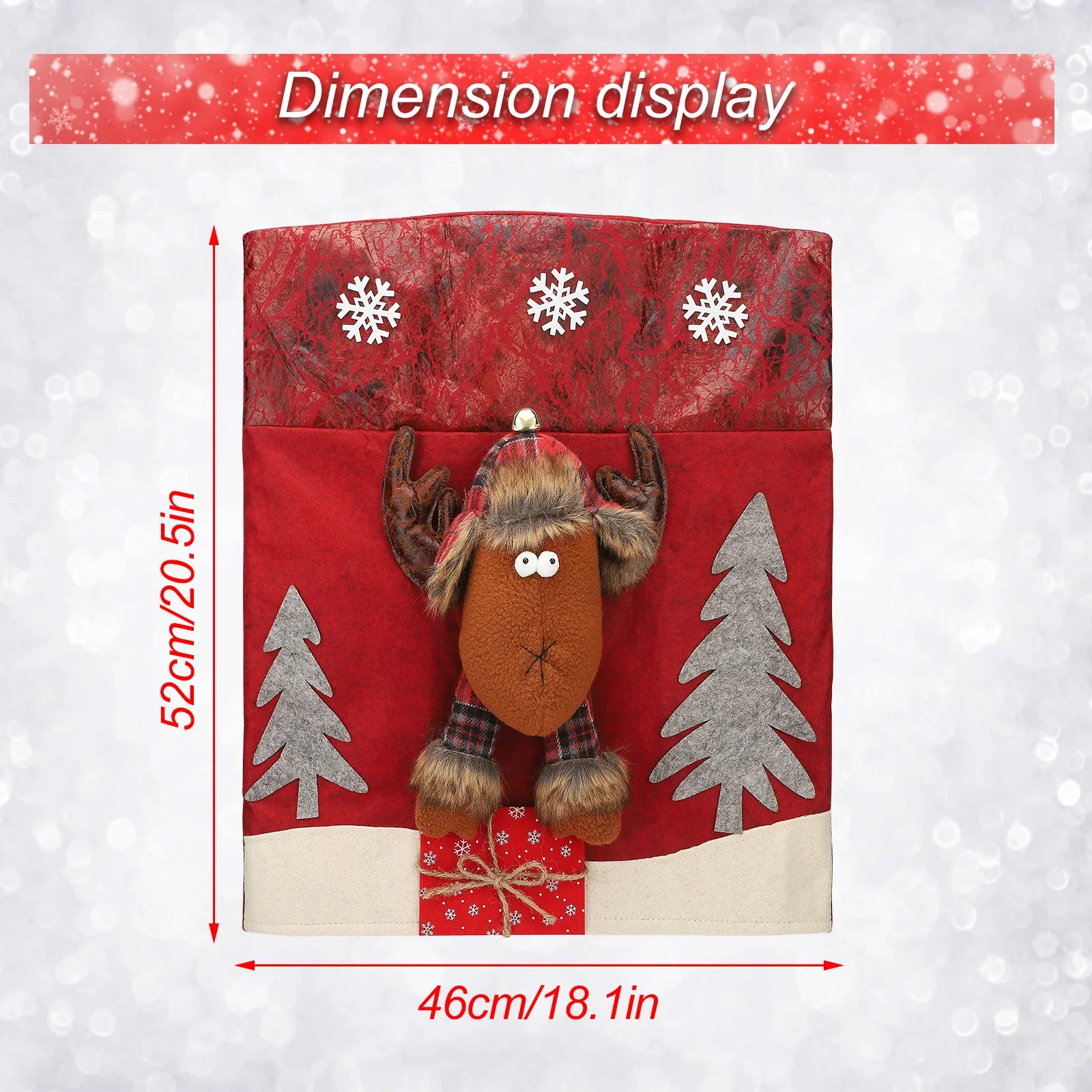 3D Christmas Dining Chair Cover for Most Chairs, 2024 Christmas Decorations for Home, New Year 2025 Chairs Decor