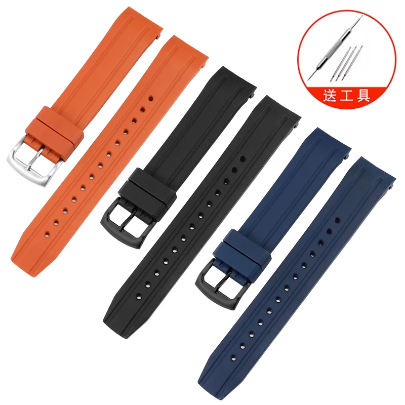 

Needle Clasp Silicone Watch Strap Substitute For Xitie City BN0193/0190/0191 Diving Series Arc Interface Rubber Watchband 22mm