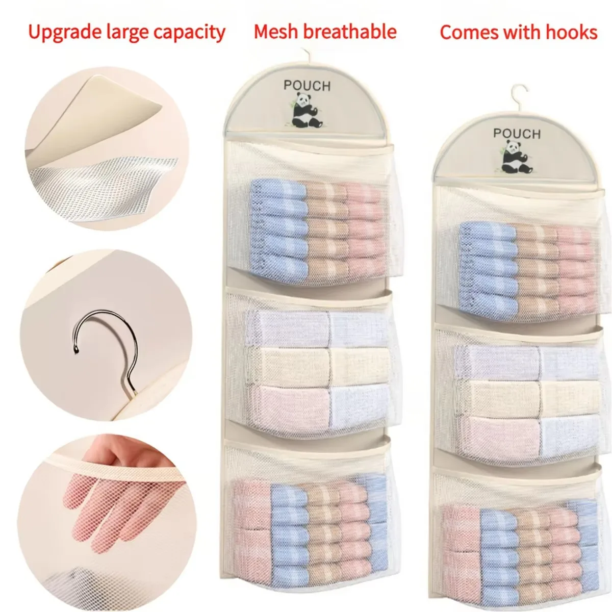 Multilayer Hanging Mesh Storage Bag Image 6