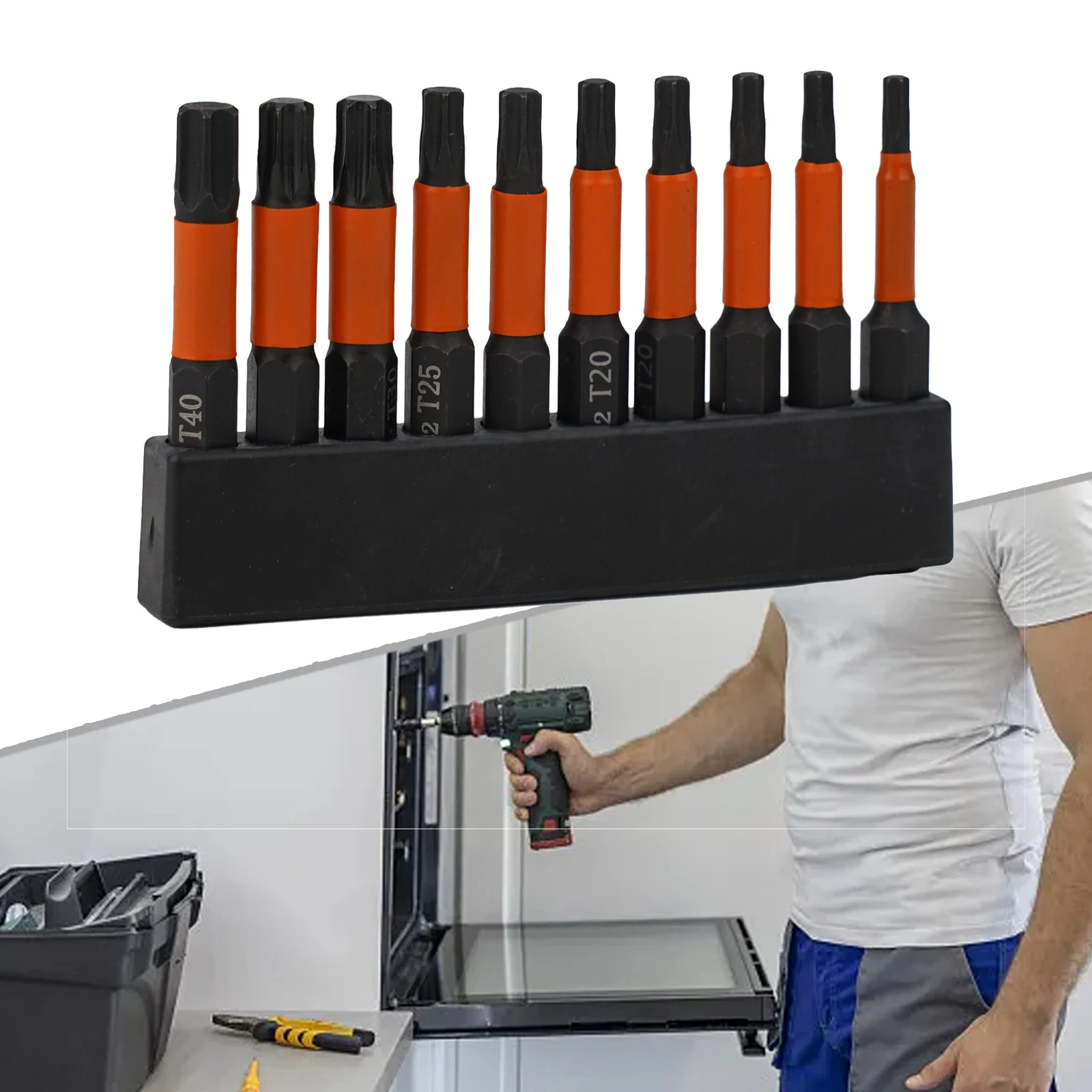 High Quality Practical Useful Screwdriver Bit Set Screwdriver Bit T10-T40 With Magnetic With Screwdriver Holder