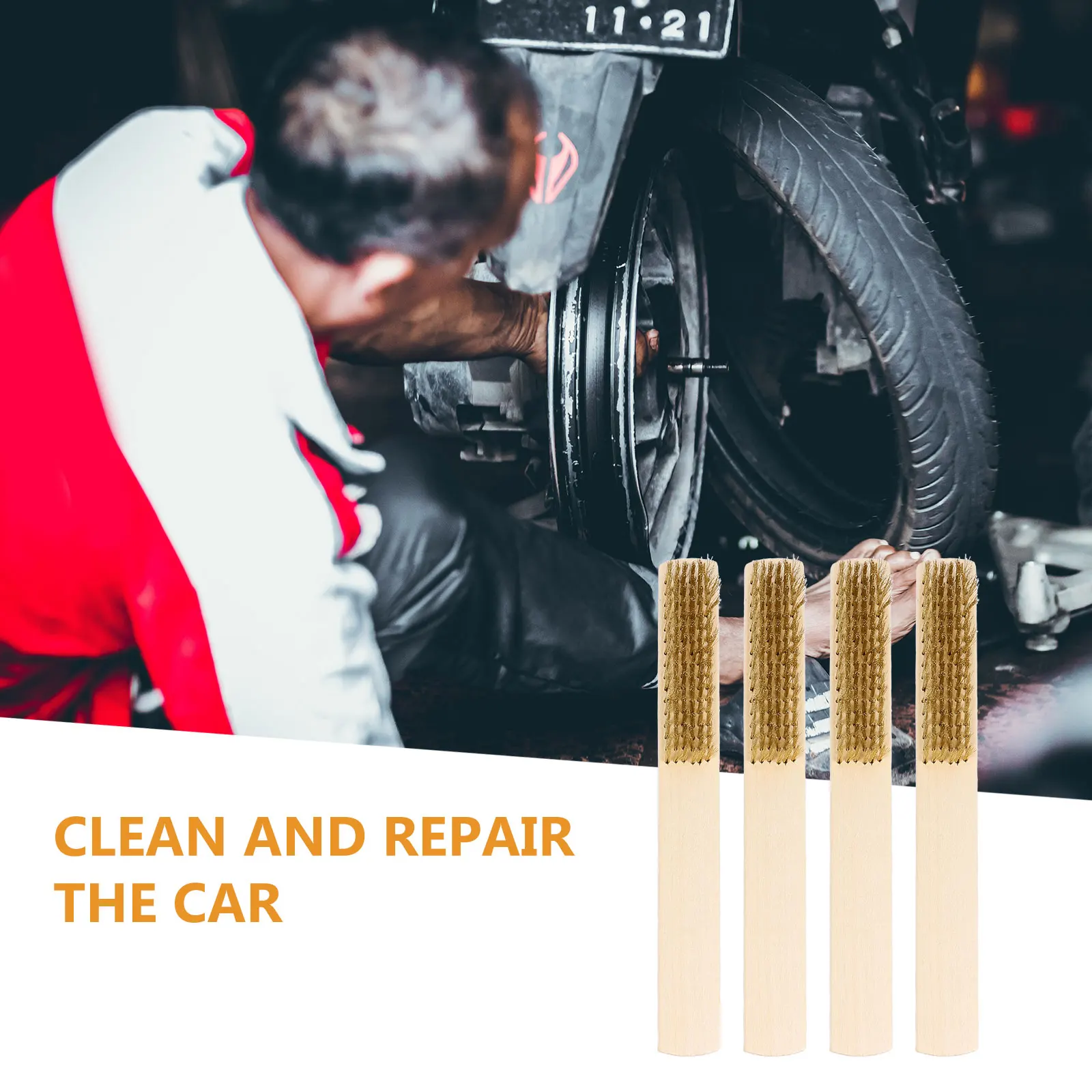 

4Pcs Premium File Brush with Natural Wood Handle Multifunction Copper Bristles for Cleaning Needle Files and Regular Copper