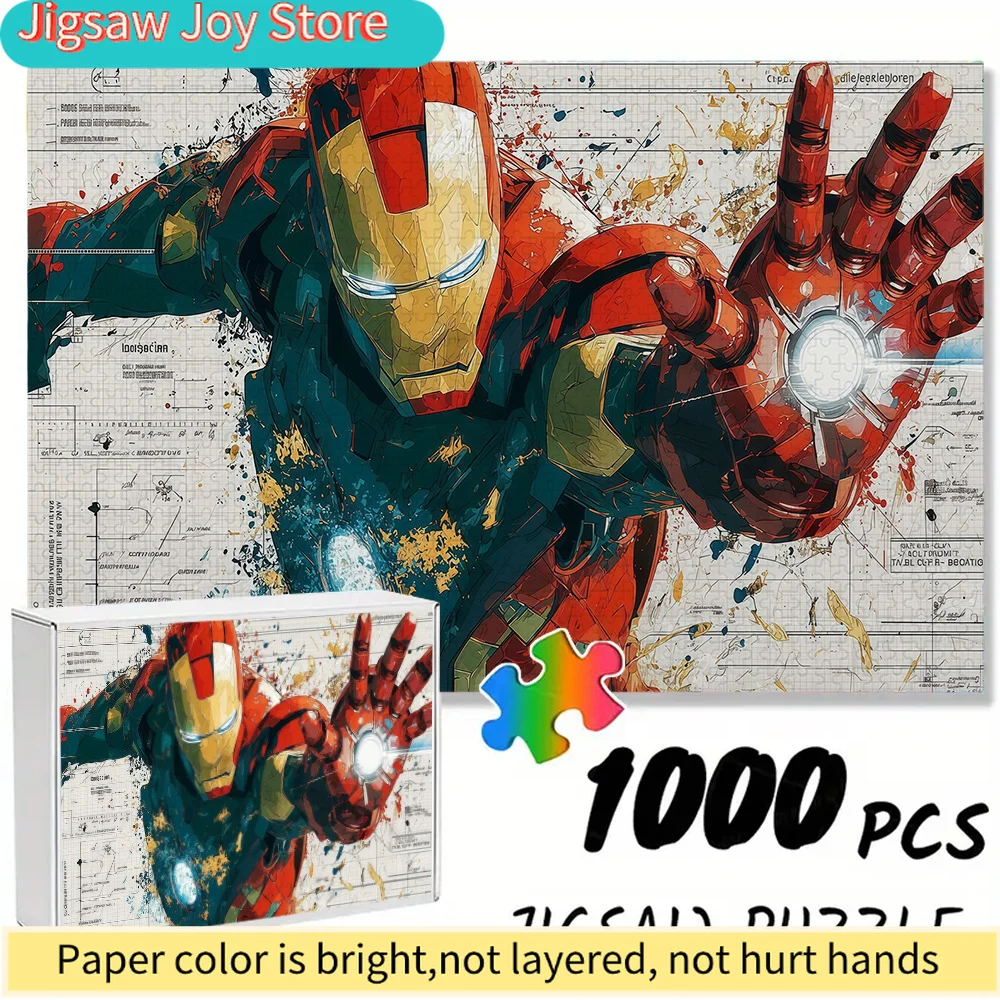 

Бесшовный пазл на тему Marvel Z10.18-120, Железный человек, распускающий энергию с помощью перчатки - прочный утолщенный DIY-пазл для взрослых, B