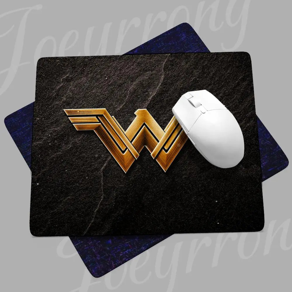 The W-Wonder Woman Logo  Mouse Pad Small Desk Pad Desktop Computer Keyboard Wireless Mouse Boy Gift For Play Games Coasters