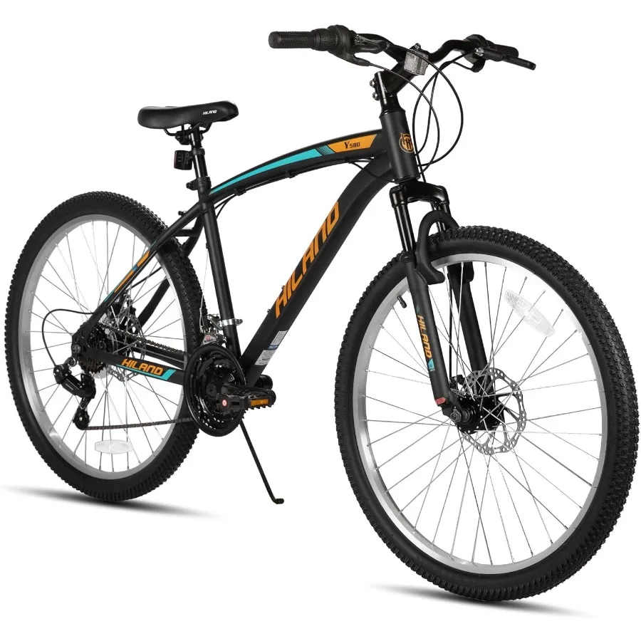 

HILAND Mens and Womens Mountain Bike 26 Inch 18 Speed Mountain Bicycle with Dual Disc Brake Front Suspension Fork High Carbon S