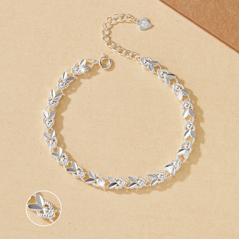 Andara 925 Sterling Silver Bracelet Lucky Cute Rabbit Bracelet For Women Engagement Party Jewelry Gifts