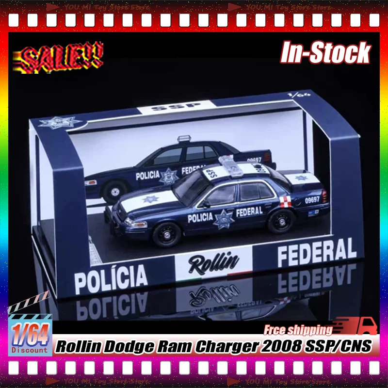 Nuevo Set de Dos Vehículos a Escala 1:64: Dodge Ram Charger 2008 SSP/CNS del Departamento de Policía Montada de Los Ángeles, Modelos de Aleación