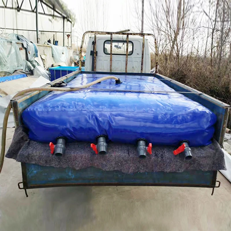 Factory Customize Automatic Flexible Fold Pillow Collapsible Water Tank Bladder  PVC Water Bag for Outdoor Camping Showering