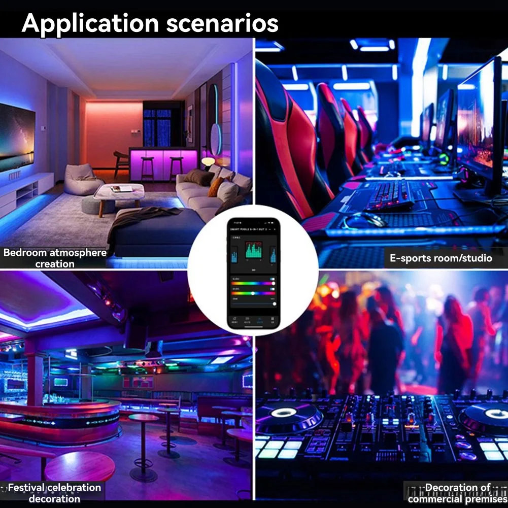 

B24B X7 Tuya Smart LED Controller Colorful RGB Color Light Module Music Rhythm Sync Sound Activated Mic Wifi