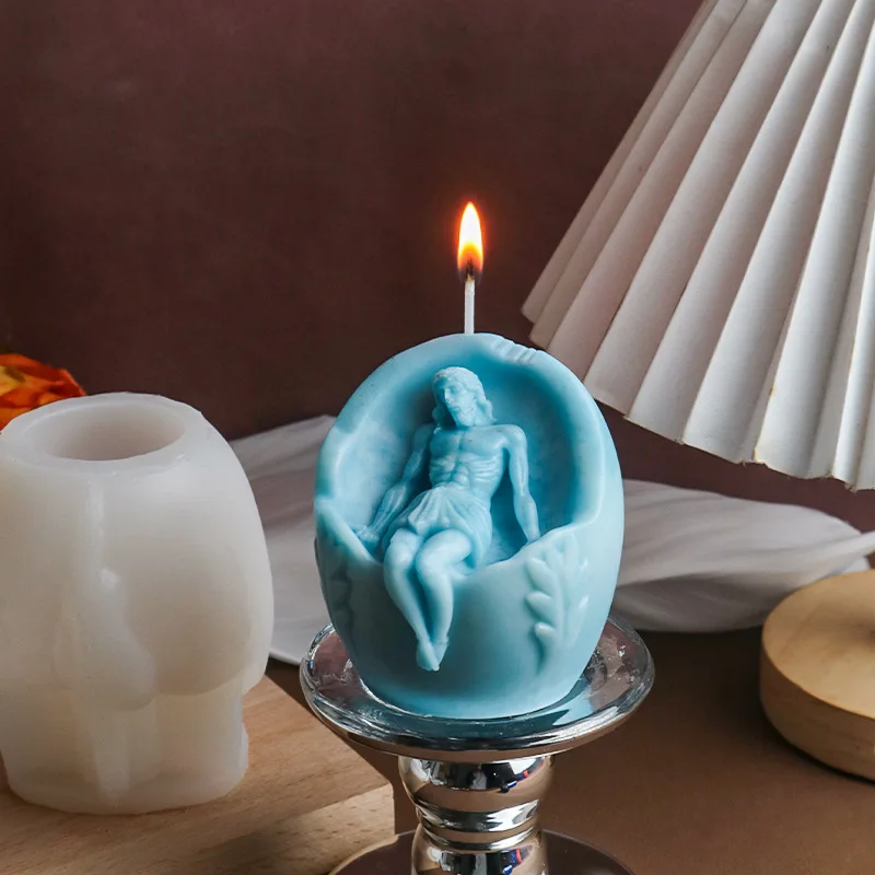 

DIYEaster Scented Candle Silicone Mold Easter Egg Diffuser Stone Ornament Mold Cross-border