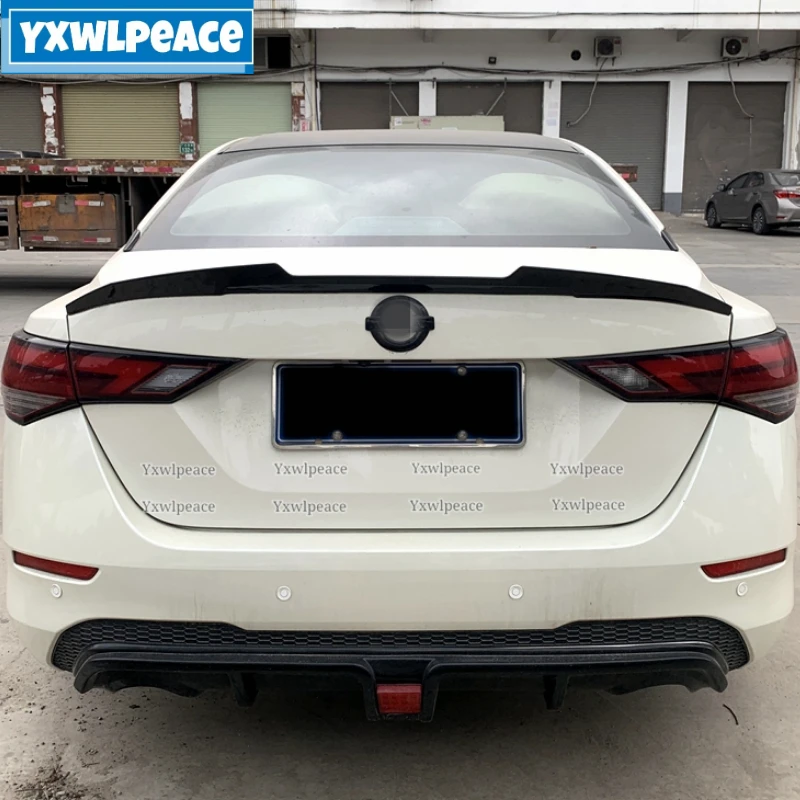 

For Nissan Sentra SYLPHY 2020 2021 2022 Spoiler ABS Plastic Primer Color Car Tail Wing Rear Trunk Lip Spoiler Wing