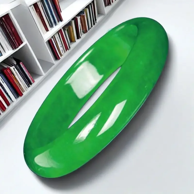 ارتفاع الجليد الإمبراطور الأخضر الجاديت سوار المرأة ميانمار اليشم الجليد الصف الزمرد مع شهادة سوار اليشم