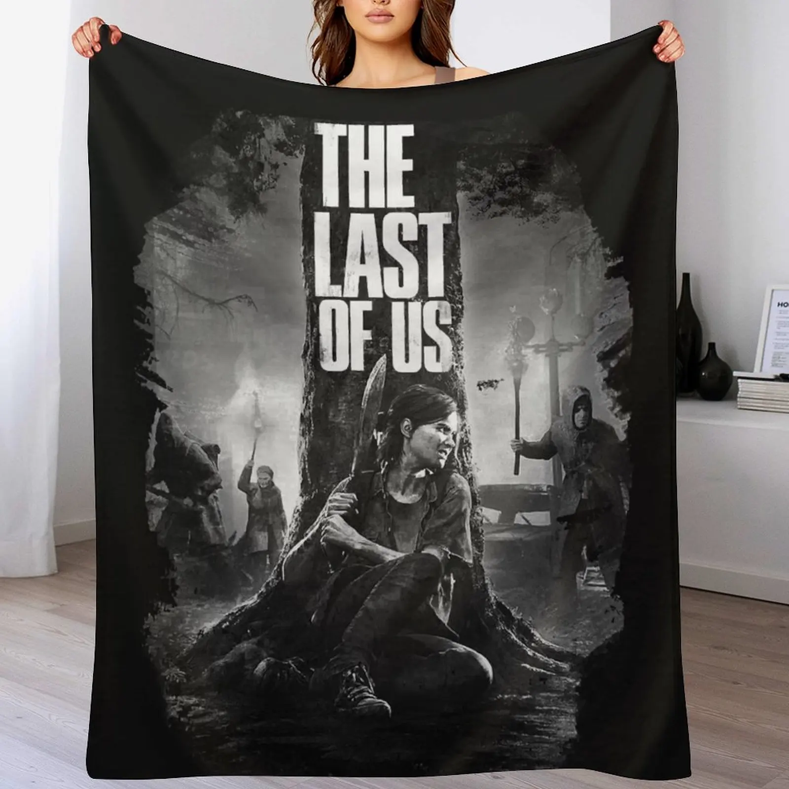 The Last Of Us Ellie Essential T-Shirt Throw Blanket funny gift halloween Quilt Personalized Gift Blankets