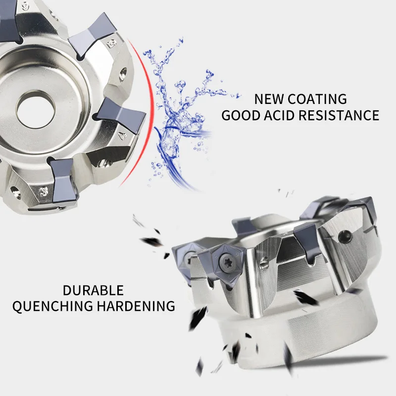 Imagem -02 - Corte Pesado Fresagem Cabeça do Cortador Fast Feed Face Indexable End Mill Torno Cnc Wnmu0806 Mfwn90 Mfwn90063r