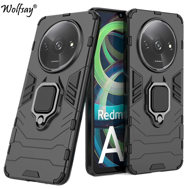 For Xiaomi Redmi A3X Case Anti-knock Armor Magnetic Suction Stand Full Back Cover For Redmi A3X Case For Redmi A3X A3 6.71 inch