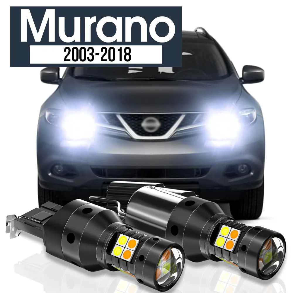 

2pcs LED Dual Mode Turn Signal+Daytime Running Light Blub DRL Canbus Accessories For Nissan Murano 2003-2018 2009 2011 2012 2013