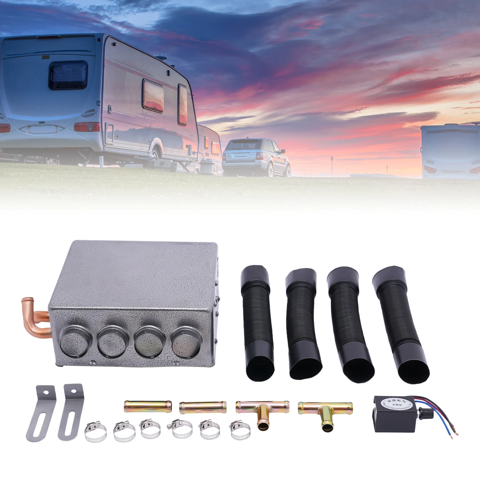 

Универсальный портативный автомобильный фургон-нагреватель, 12 В, компактный размораживатель, туманоуловитель, 8 А, медный + железный материал, подходит для грузовиков, минивэнов, экскаваторов