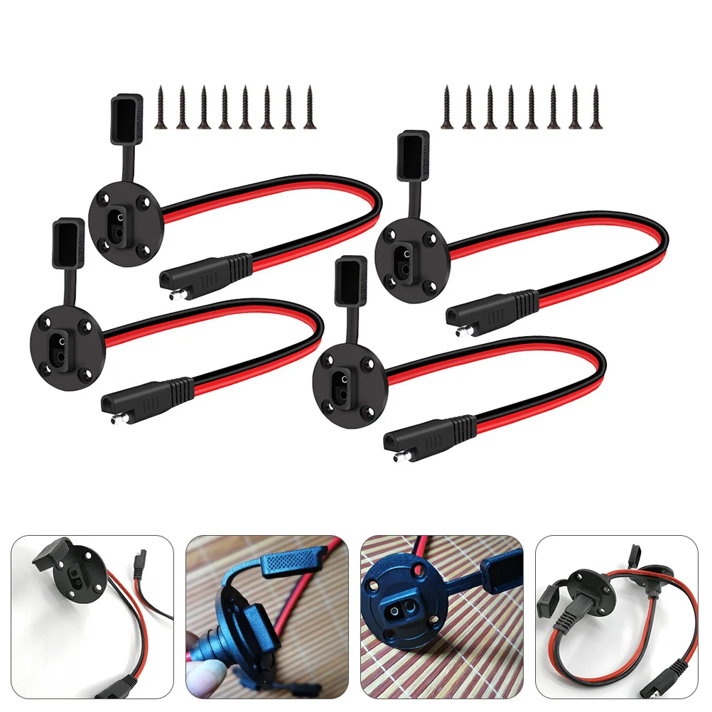 

4Sets Sae Power Socket Sidewall Cable Flush Mount Compatible Solar Panel Motorcycle