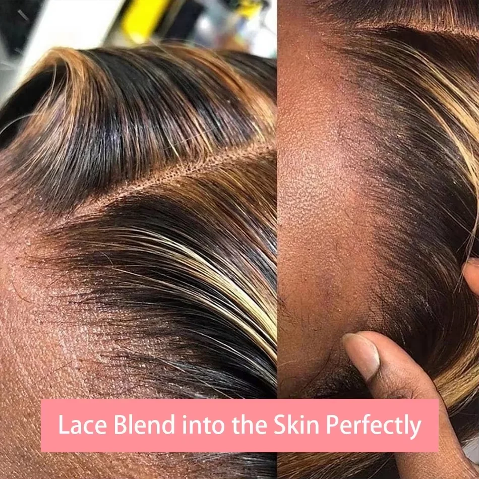 4/27 Ombre Recht Bobpruik van echt haar 13x4 Voorgeplukt Transparant Hd Kanten Voorkant Pruik 100% Gekleurd Braziliaans Bobpruik van echt haar