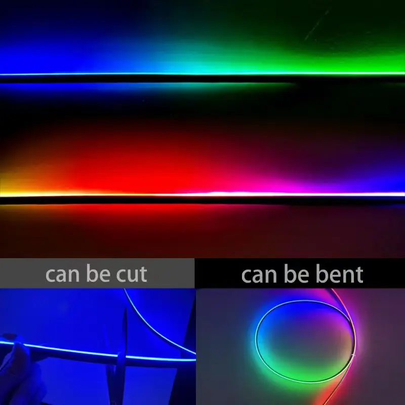 RGB 64 Color Full Color Streamer Car Ambient LED Interior Lights Universal Acrylic Strip Symphony Atmosphere Lamp Kit for Car