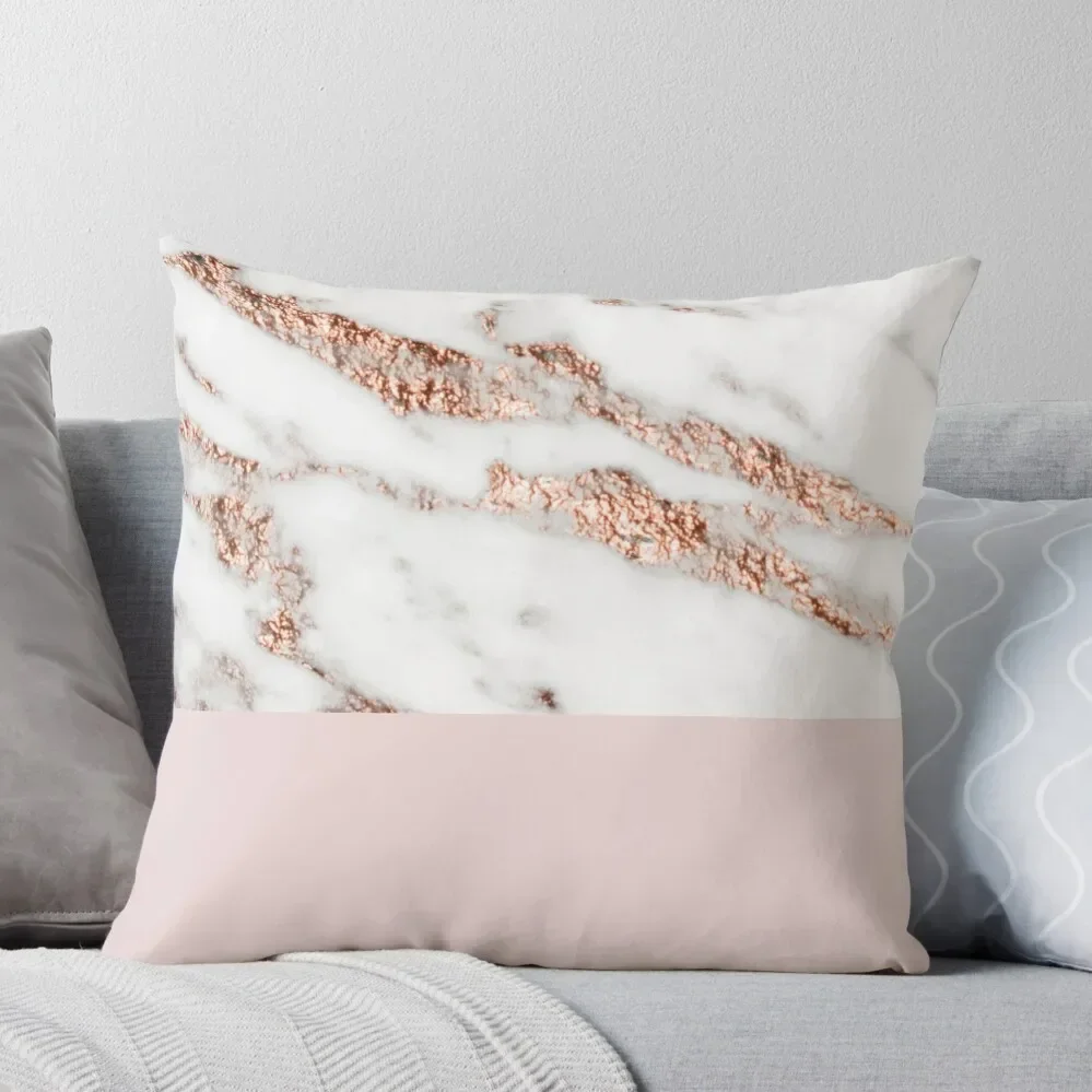 Blushing rose gold marble II Throw Pillow New year Decorative Cushions For Living Room Anime Pillow