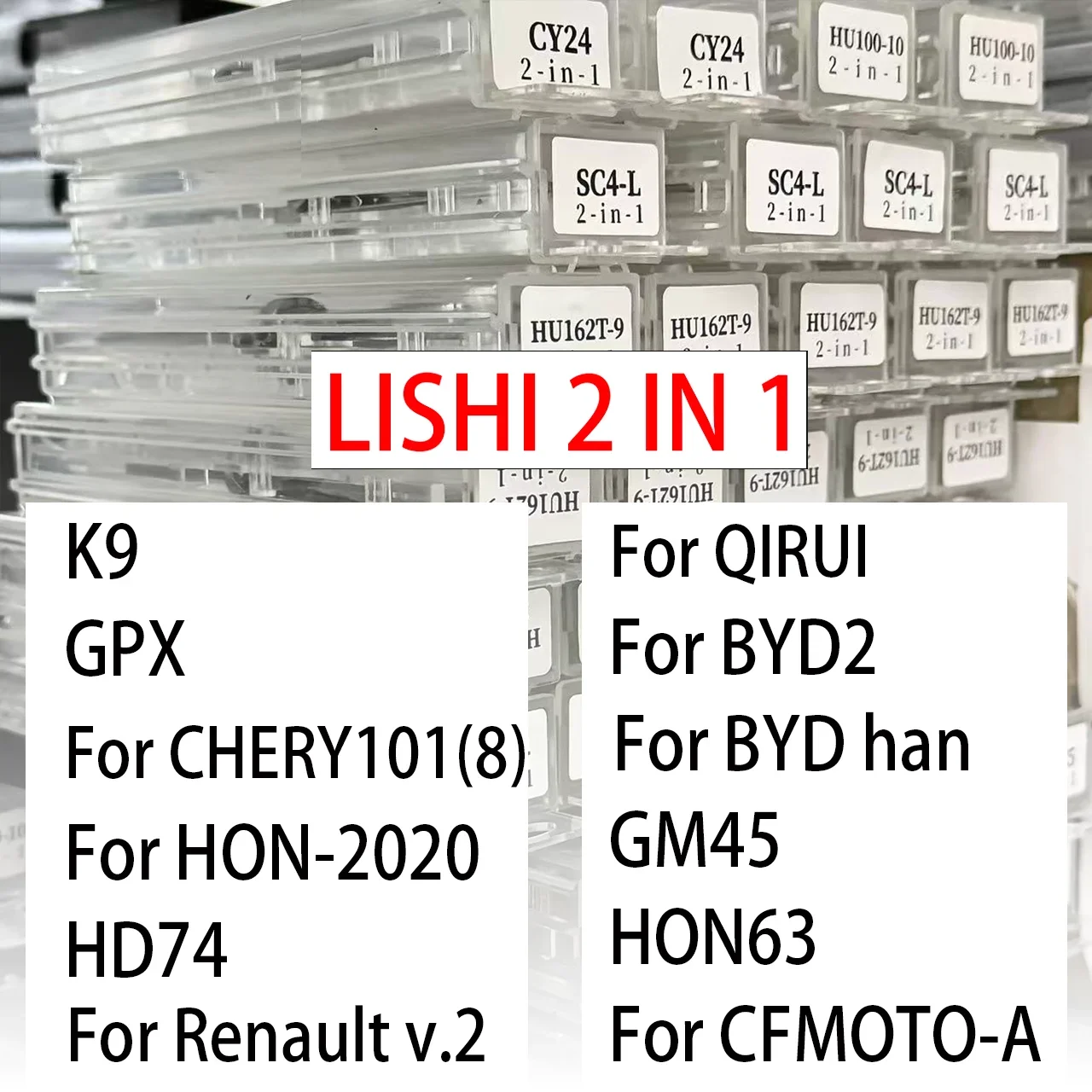 LISHI 2 IN 1 For CHERY101-8 K9 HON-2020 GPX For BYD2 BYD han For Renault v.2 GM45 HON63 HD74 CFMOTO-A