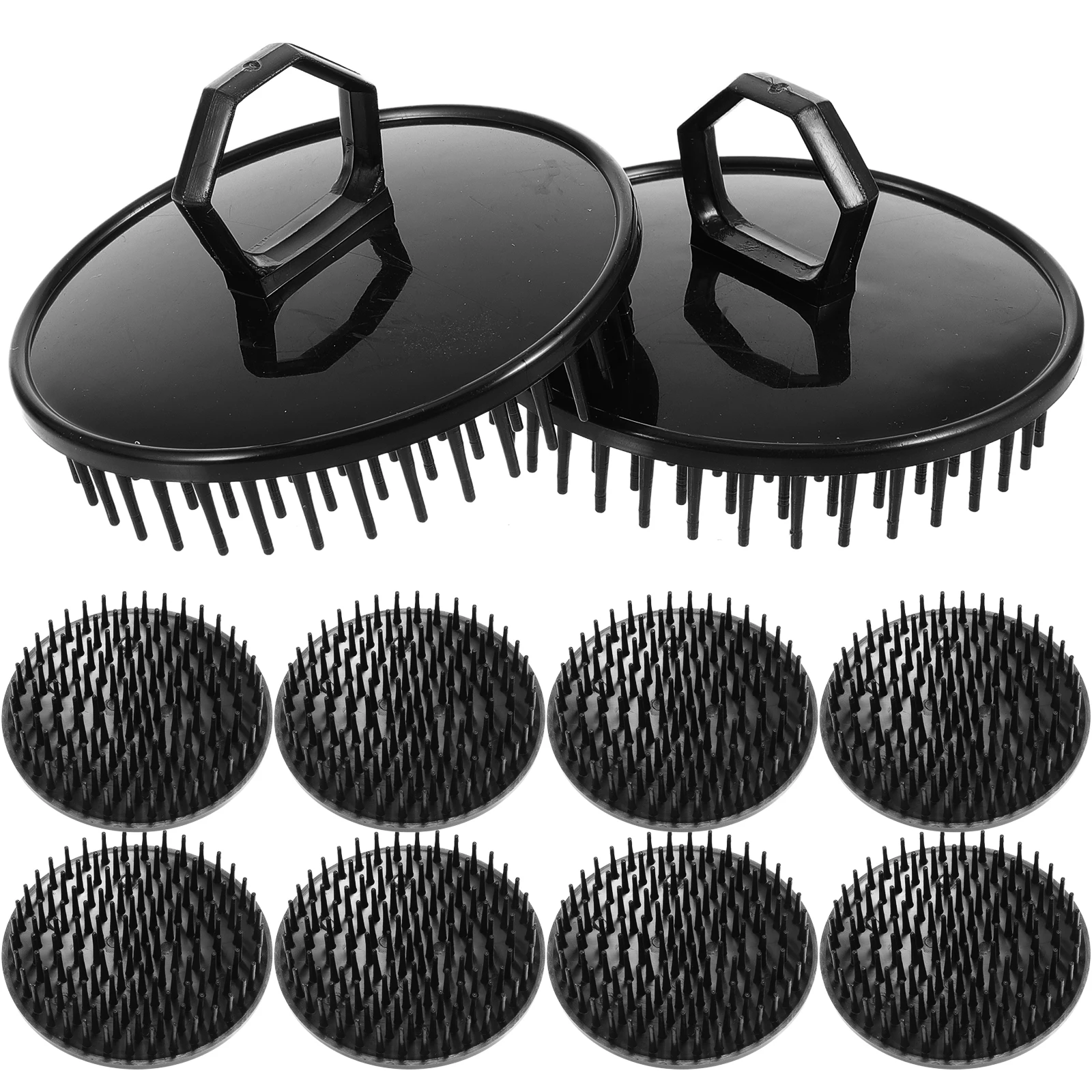 

10 шт. портативная щетка для массажа кожи головы, удобная щетка для шампуня для мытья волос, глубокая очистка, отшелушивающая кожу головы, уменьшает перхоти, легкий вес