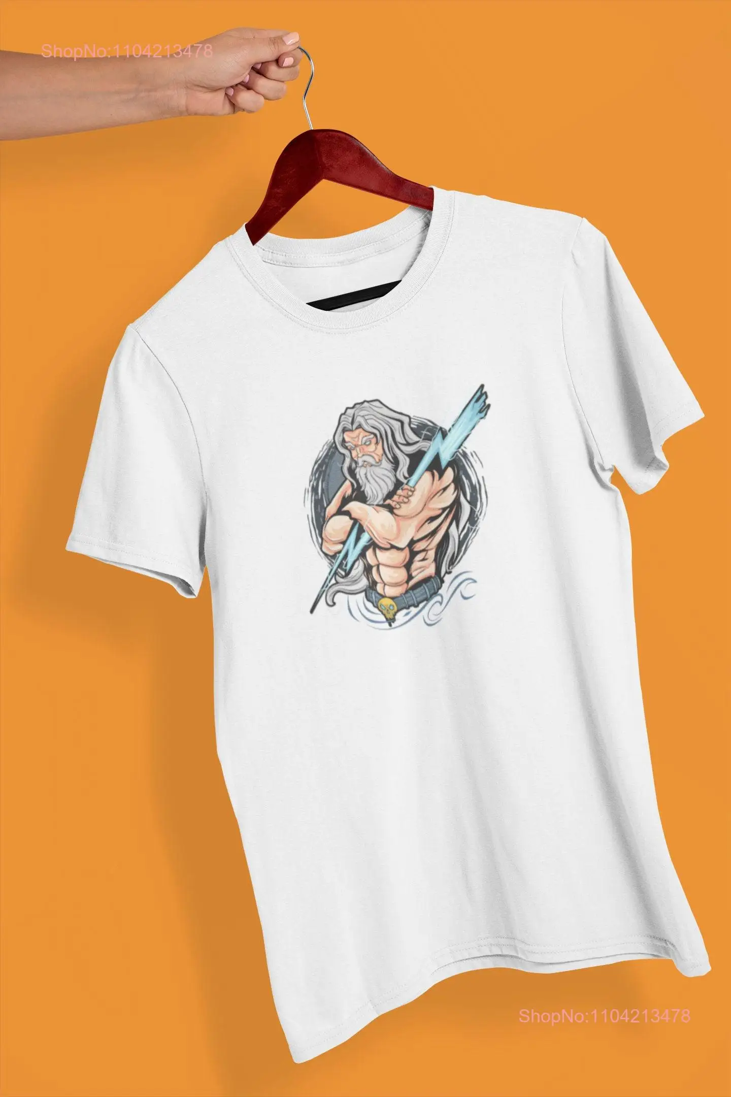 Zeus T Shirt Greek Mythology Vintage Retro Clothing Lightning Bolt God long or short sleeves